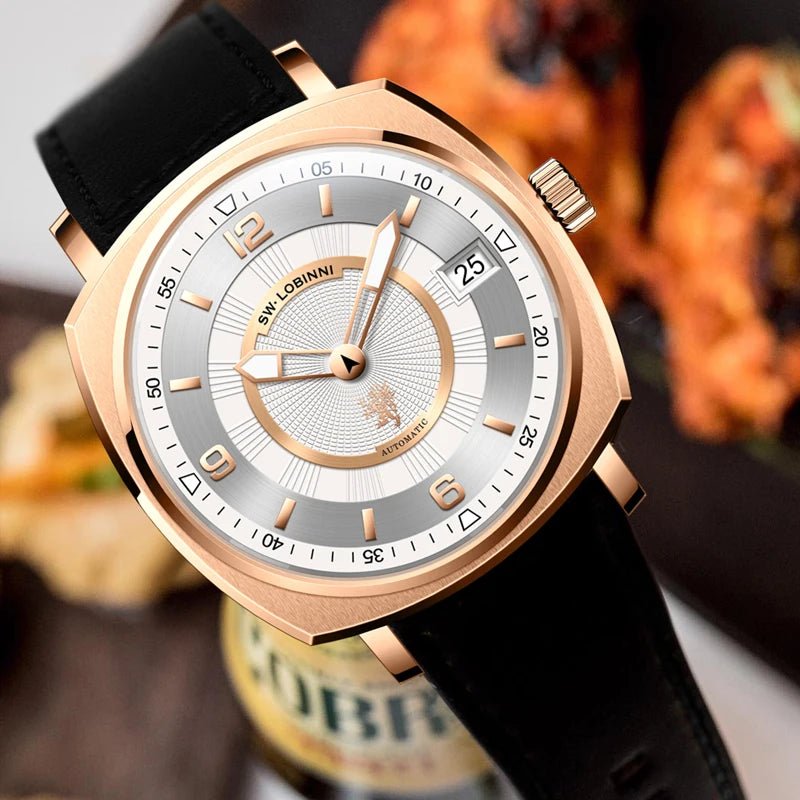 Lobinni Square watch Mechanical Limited Edition Seagull Men's Automatic часы механика мужские pagani Design relogio masculino - Chic Cart