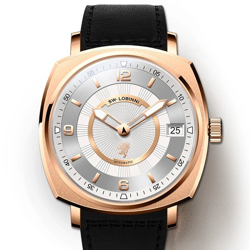Lobinni Square watch Mechanical Limited Edition Seagull Men's Automatic часы механика мужские pagani Design relogio masculino - Chic Cart
