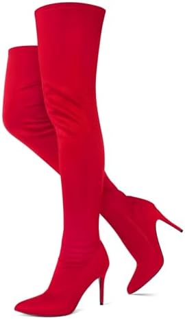 2025 women's new towel velvet high-heeled long boots for autumn winter pointed thick heels fashion boots over the knee long boot - Chic Cart 