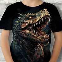 Children's Clothing Boys Tshirt Short Sleeve Child T-Shirt 3D Dinosaur Print Casual Kids Summer Clothes Girls Clothes Tops Tee - Chic Cart