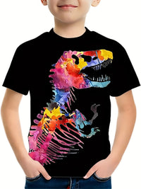 Children's Clothing Boys Tshirt Short Sleeve Child T-Shirt 3D Dinosaur Print Casual Kids Summer Clothes Girls Clothes Tops Tee - Chic Cart