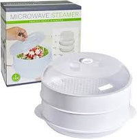 Double Plastic Steamer Microwave Oven Round Steamer With Lid Cookware Steamer Household Steamed Buns Kitchen Cooking Tools - Chic Cart 