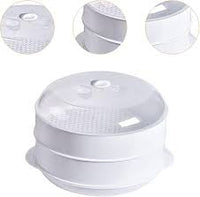 Double Plastic Steamer Microwave Oven Round Steamer With Lid Cookware Steamer Household Steamed Buns Kitchen Cooking Tools - Chic Cart 