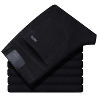 Wthinlee New Business Men's Jeans Casual Straight Stretch Fashion Classic Blue Black Work Denim Trousers Male Brand Clothing - Chic Cart