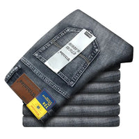Wthinlee New Business Men's Jeans Casual Straight Stretch Fashion Classic Blue Black Work Denim Trousers Male Brand Clothing - Chic Cart