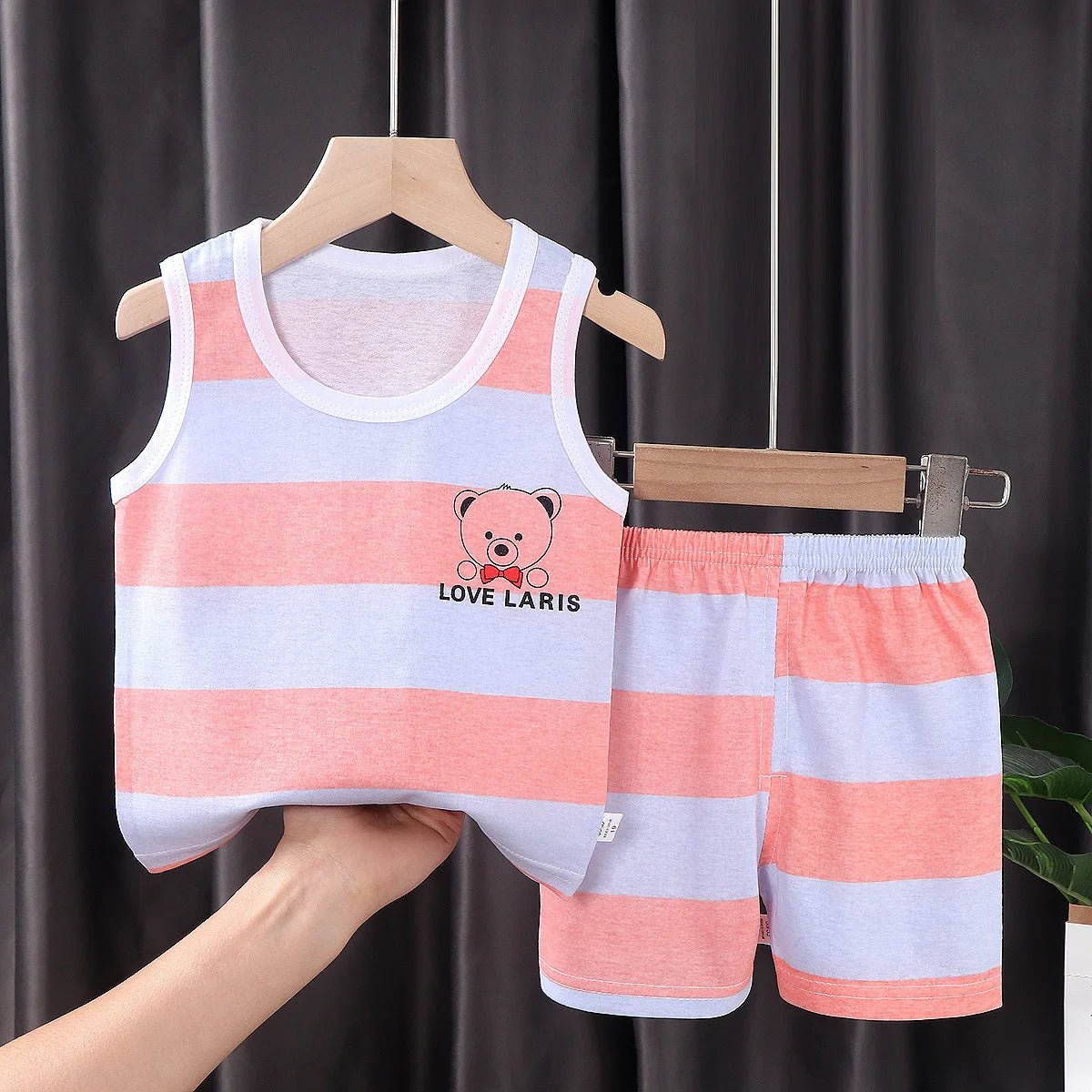 2PCS Children Clothing Vest Suit Children's Sets Summer Cotton T-Shirts Shorts Boys Girls Sleeveless Kids Clothes for baby - Chic Cart