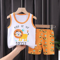 2PCS Children Clothing Vest Suit Children's Sets Summer Cotton T-Shirts Shorts Boys Girls Sleeveless Kids Clothes for baby - Chic Cart