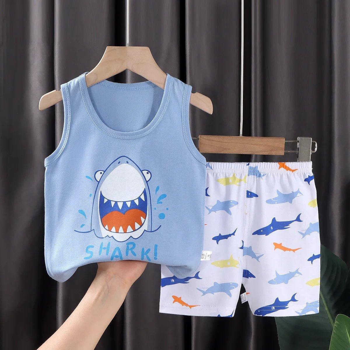 2PCS Children Clothing Vest Suit Children's Sets Summer Cotton T-Shirts Shorts Boys Girls Sleeveless Kids Clothes for baby - Chic Cart