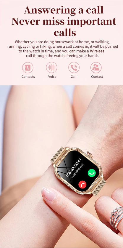 LIGE Smart Watches for Women Waterproof Bluetooth Call Fitness Tracker Smartwatch Mujer Digital Womens Watch Heart Rate Monitor - Chic Cart
