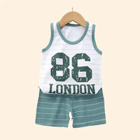 Children Sets Kids Clothes Boys Girls Vest Suit Summer Children's Clothing baby Cotton T-Shirts Shorts Tank Top Sleeveless - Chic Cart