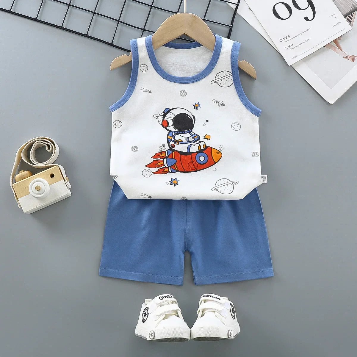 Children Sets Kids Clothes Boys Girls Vest Suit Summer Children's Clothing baby Cotton T-Shirts Shorts Tank Top Sleeveless - Chic Cart