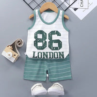 Children Sets Kids Clothes Boys Girls Vest Suit Summer Children's Clothing baby Cotton T-Shirts Shorts Tank Top Sleeveless - Chic Cart