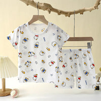 Children's Clothing Summer Short Sleeve Home Sleepwear Children Sets Kids Clothes Boy Girl T-shirt shorts Cotton Suit Baby - Chic Cart