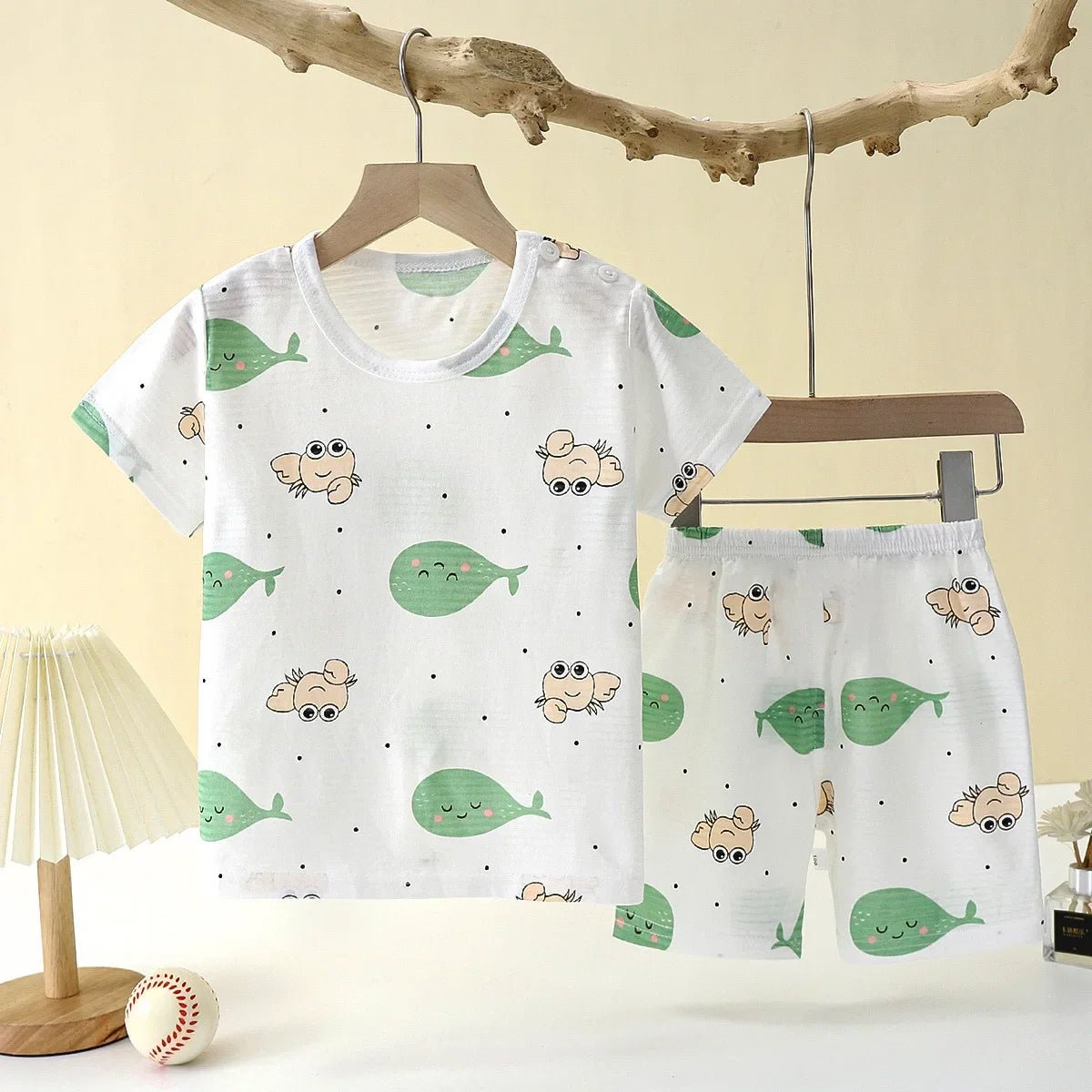 Children's Clothing Summer Short Sleeve Home Sleepwear Children Sets Kids Clothes Boy Girl T-shirt shorts Cotton Suit Baby - Chic Cart