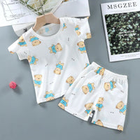 Children's Clothing Summer Short Sleeve Home Sleepwear Children Sets Kids Clothes Boy Girl T-shirt shorts Cotton Suit Baby - Chic Cart