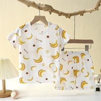Children's Clothing Summer Short Sleeve Home Sleepwear Children Sets Kids Clothes Boy Girl T-shirt shorts Cotton Suit Baby - Chic Cart
