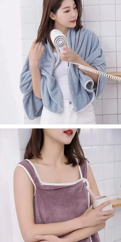Womens Bath Towels Girls Wearable 140*85Cm Fast Drying Bathing Beach Spa Bathrobes Wash Clothing, Shower Bath And Gym Towel - Chic Cart