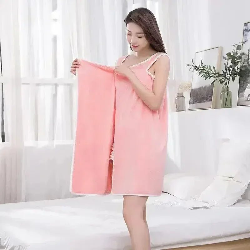 Womens Bath Towels Girls Wearable 140*85Cm Fast Drying Bathing Beach Spa Bathrobes Wash Clothing, Shower Bath And Gym Towel - Chic Cart