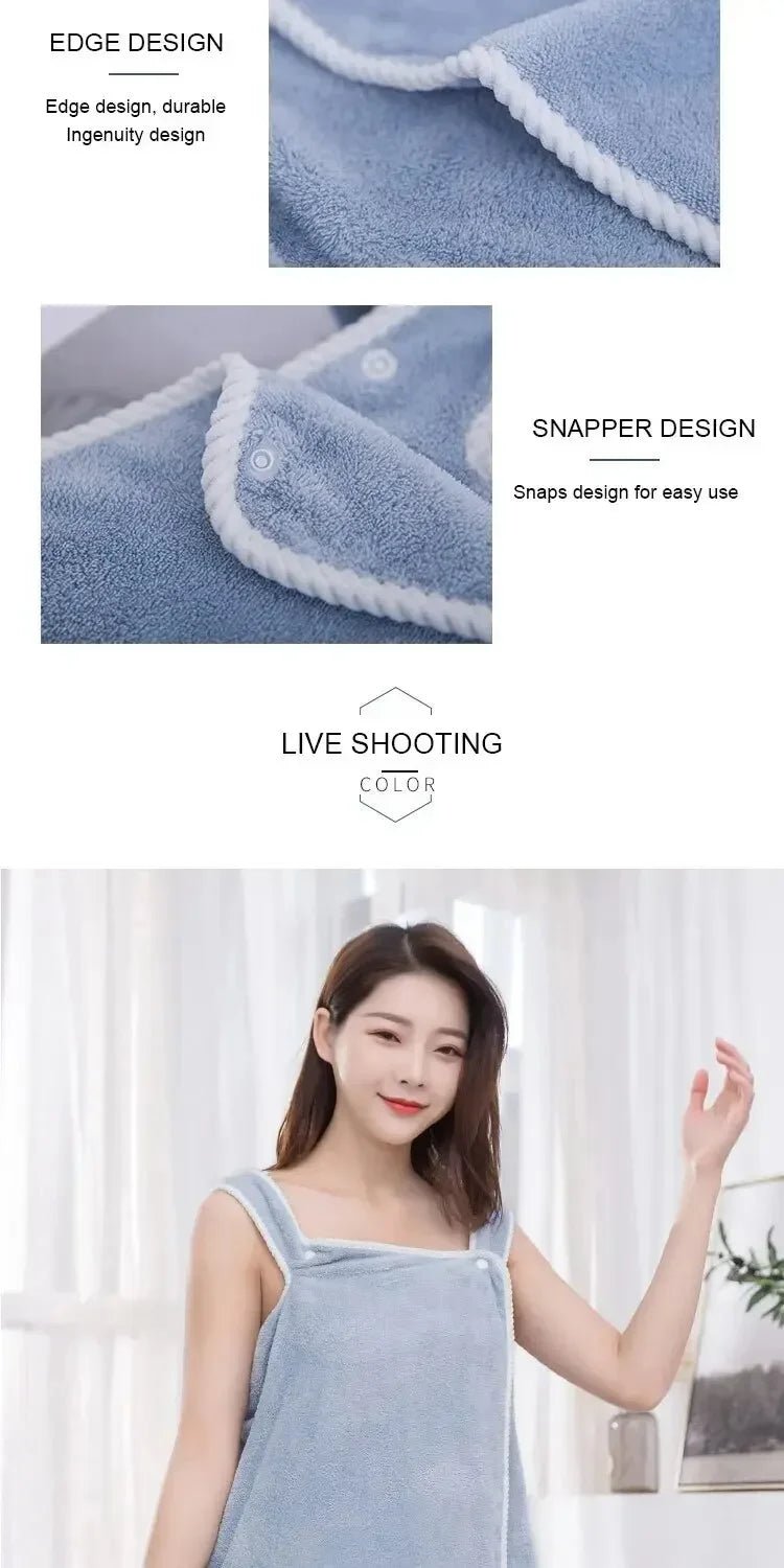 Womens Bath Towels Girls Wearable 140*85Cm Fast Drying Bathing Beach Spa Bathrobes Wash Clothing, Shower Bath And Gym Towel - Chic Cart