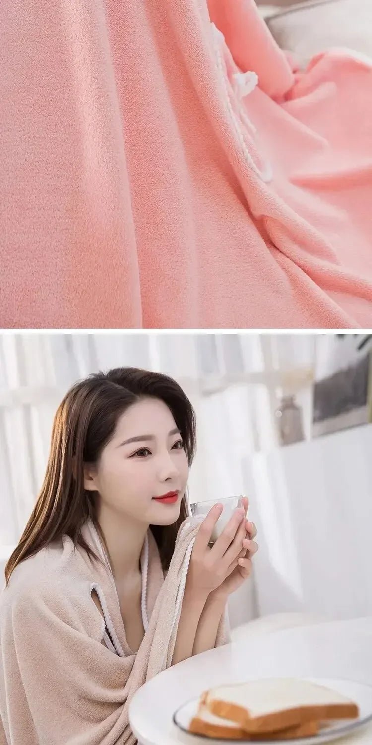 Womens Bath Towels Girls Wearable 140*85Cm Fast Drying Bathing Beach Spa Bathrobes Wash Clothing, Shower Bath And Gym Towel - Chic Cart