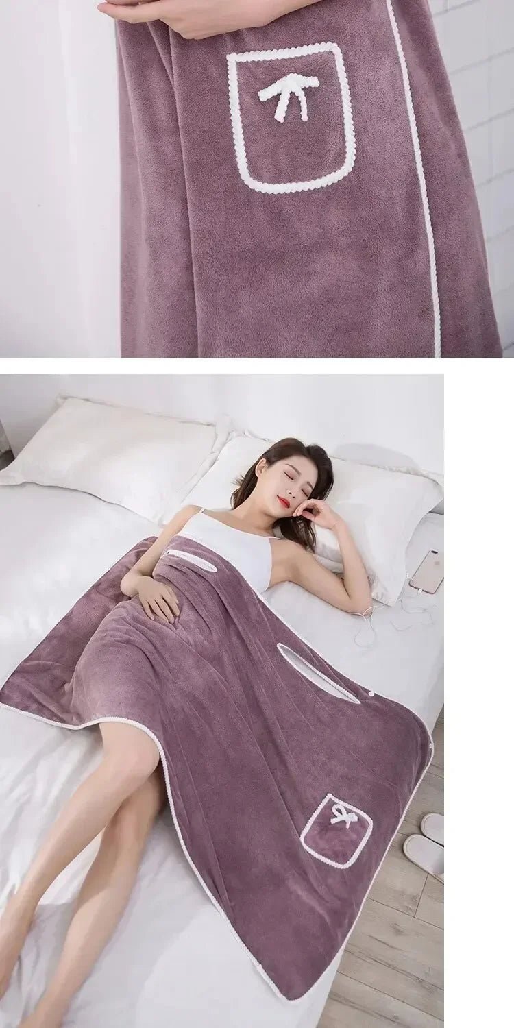 Womens Bath Towels Girls Wearable 140*85Cm Fast Drying Bathing Beach Spa Bathrobes Wash Clothing, Shower Bath And Gym Towel - Chic Cart