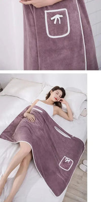 Womens Bath Towels Girls Wearable 140*85Cm Fast Drying Bathing Beach Spa Bathrobes Wash Clothing, Shower Bath And Gym Towel - Chic Cart