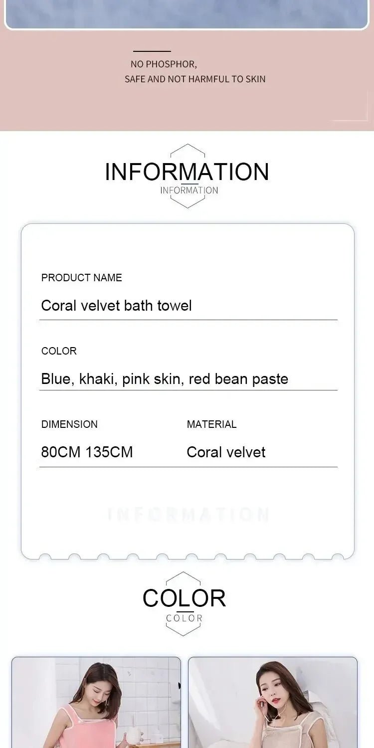 Womens Bath Towels Girls Wearable 140*85Cm Fast Drying Bathing Beach Spa Bathrobes Wash Clothing, Shower Bath And Gym Towel - Chic Cart