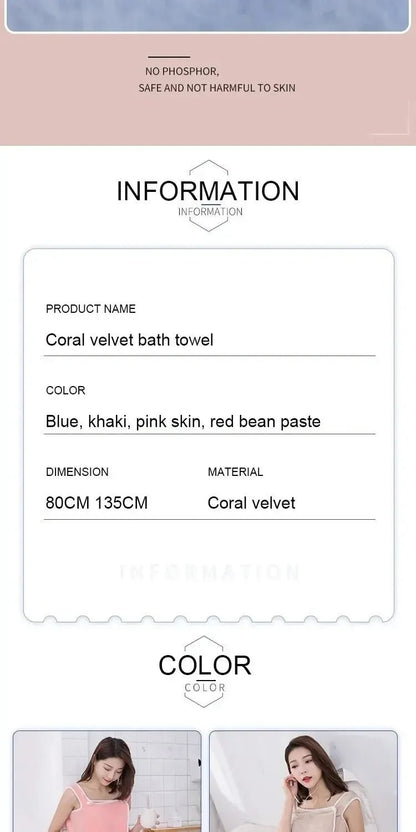 Womens Bath Towels Girls Wearable 140*85Cm Fast Drying Bathing Beach Spa Bathrobes Wash Clothing, Shower Bath And Gym Towel - Chic Cart