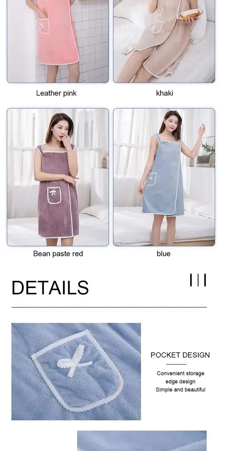 Womens Bath Towels Girls Wearable 140*85Cm Fast Drying Bathing Beach Spa Bathrobes Wash Clothing, Shower Bath And Gym Towel - Chic Cart