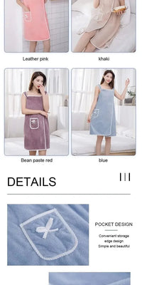 Womens Bath Towels Girls Wearable 140*85Cm Fast Drying Bathing Beach Spa Bathrobes Wash Clothing, Shower Bath And Gym Towel - Chic Cart