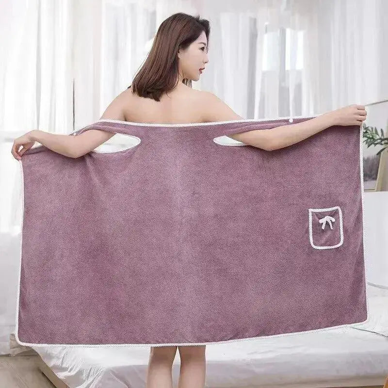 Womens Bath Towels Girls Wearable 140*85Cm Fast Drying Bathing Beach Spa Bathrobes Wash Clothing, Shower Bath And Gym Towel - Chic Cart