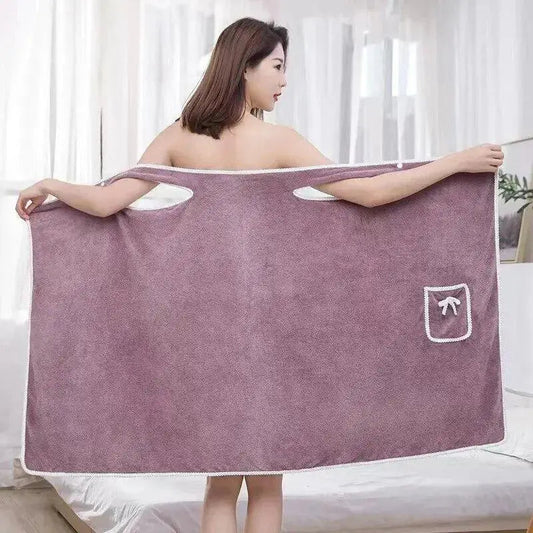 Womens Bath Towels Girls Wearable 140*85Cm Fast Drying Bathing Beach Spa Bathrobes Wash Clothing, Shower Bath And Gym Towel - Chic Cart