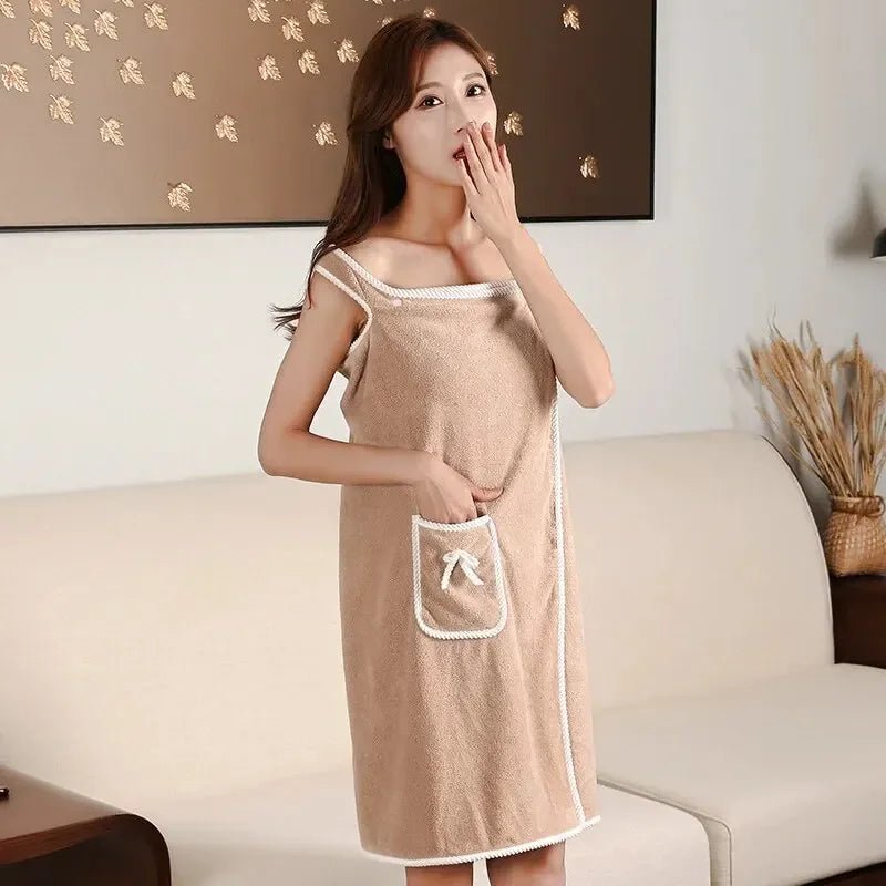 Womens Bath Towels Girls Wearable 140*85Cm Fast Drying Bathing Beach Spa Bathrobes Wash Clothing, Shower Bath And Gym Towel - Chic Cart