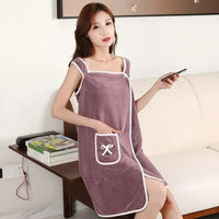 Womens Bath Towels Girls Wearable 140*85Cm Fast Drying Bathing Beach Spa Bathrobes Wash Clothing, Shower Bath And Gym Towel - Chic Cart
