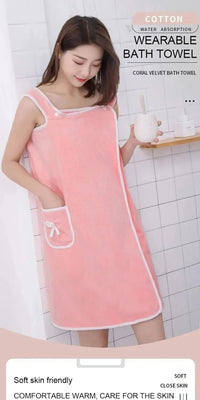 Womens Bath Towels Girls Wearable 140*85Cm Fast Drying Bathing Beach Spa Bathrobes Wash Clothing, Shower Bath And Gym Towel - Chic Cart