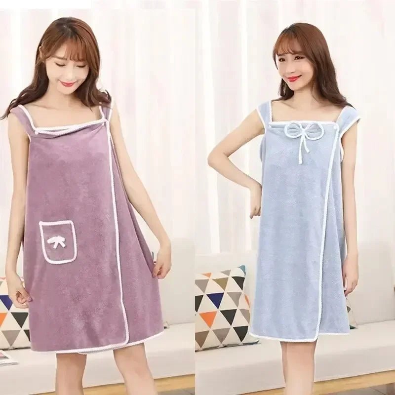 Womens Bath Towels Girls Wearable 140*85Cm Fast Drying Bathing Beach Spa Bathrobes Wash Clothing, Shower Bath And Gym Towel - Chic Cart