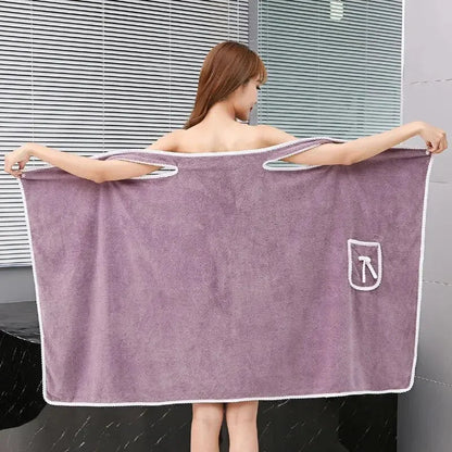 Womens Bath Towels Girls Wearable 140*85Cm Fast Drying Bathing Beach Spa Bathrobes Wash Clothing, Shower Bath And Gym Towel - Chic Cart