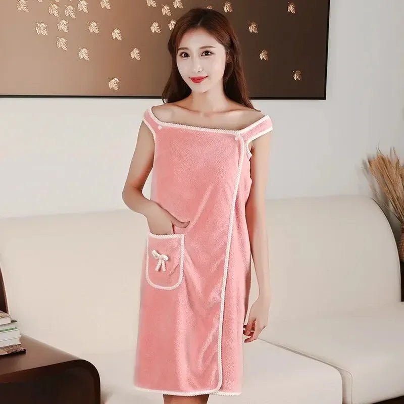 Womens Bath Towels Girls Wearable 140*85Cm Fast Drying Bathing Beach Spa Bathrobes Wash Clothing, Shower Bath And Gym Towel - Chic Cart