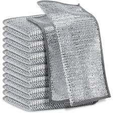 Metal Steel Wire Rags Cloth Kitchen Pot Pan Dishwashing Double - sided Dishcloth Home Mesh Cleaning Cloths Towels Scrubber Rag