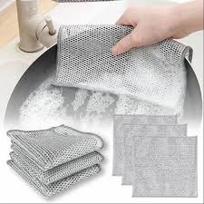 Metal Steel Wire Rags Cloth Kitchen Pot Pan Dishwashing Double - sided Dishcloth Home Mesh Cleaning Cloths Towels Scrubber Rag