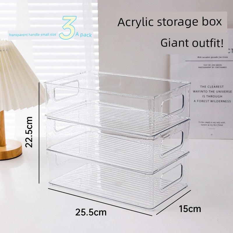Desktop Storage Box Acrylic Cosmetics Lipstick Snack Transparent Basket Skin Care Mask Storage Sundries Rack - Chic Cart