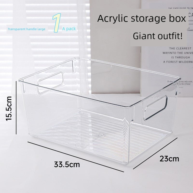 Desktop Storage Box Acrylic Cosmetics Lipstick Snack Transparent Basket Skin Care Mask Storage Sundries Rack - Chic Cart