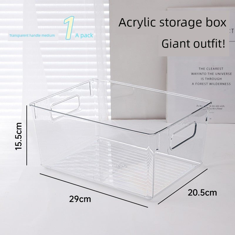 Desktop Storage Box Acrylic Cosmetics Lipstick Snack Transparent Basket Skin Care Mask Storage Sundries Rack - Chic Cart