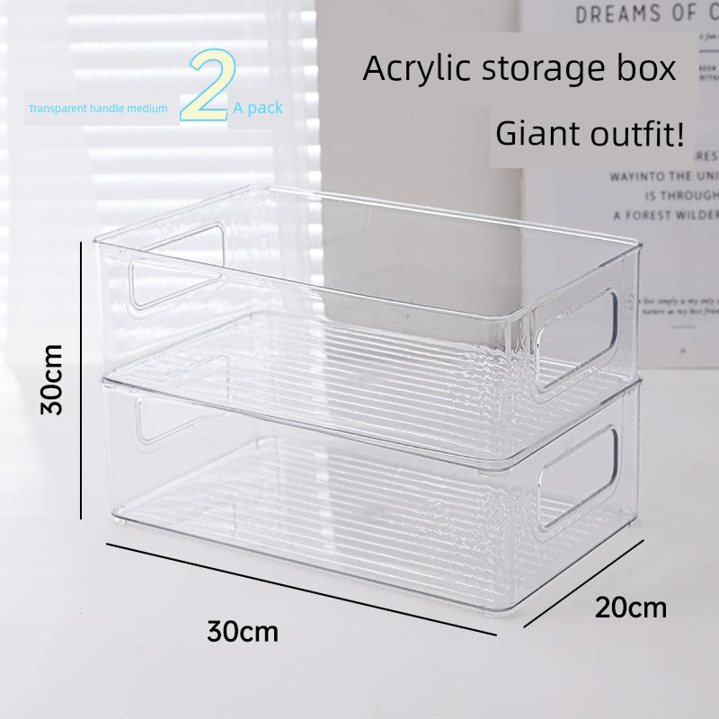 Desktop Storage Box Acrylic Cosmetics Lipstick Snack Transparent Basket Skin Care Mask Storage Sundries Rack - Chic Cart