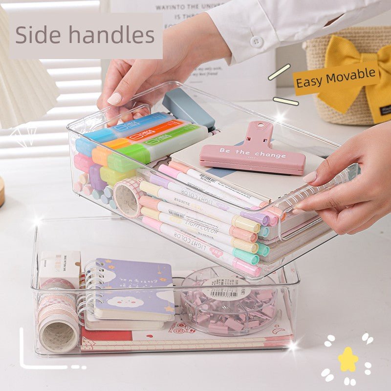 Desktop Storage Box Acrylic Cosmetics Lipstick Snack Transparent Basket Skin Care Mask Storage Sundries Rack - Chic Cart