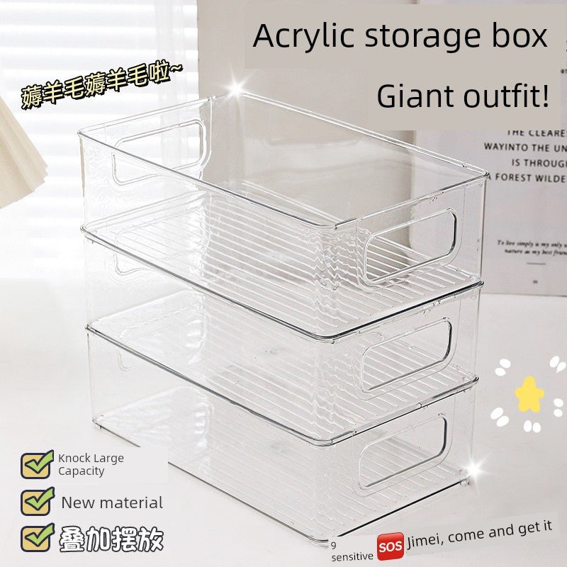 Desktop Storage Box Acrylic Cosmetics Lipstick Snack Transparent Basket Skin Care Mask Storage Sundries Rack - Chic Cart