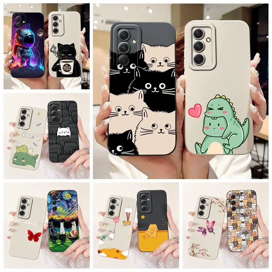 For Samsung Galaxy S24 FE Case SM - S721B Cute Fashion Cartoon Cover Soft TPU Phone Case For Samsung S24 FE S24FE Shell 6.7'' Bags - Chic Cart