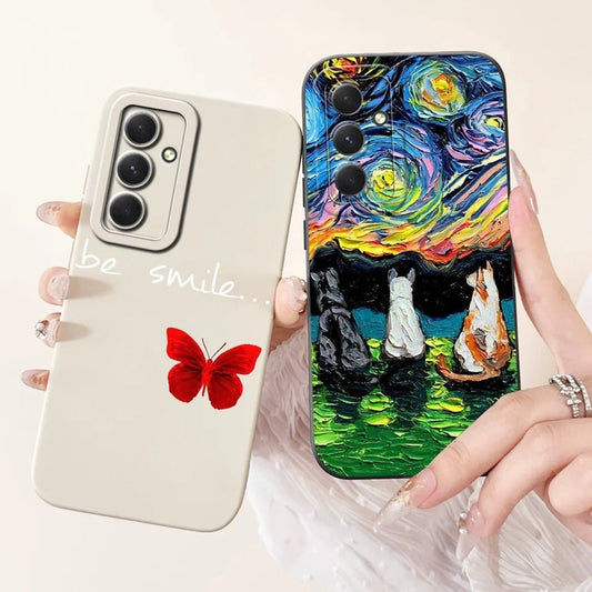 For Samsung Galaxy S24 FE Case SM - S721B Cute Fashion Cartoon Cover Soft TPU Phone Case For Samsung S24 FE S24FE Shell 6.7'' Bags - Chic Cart