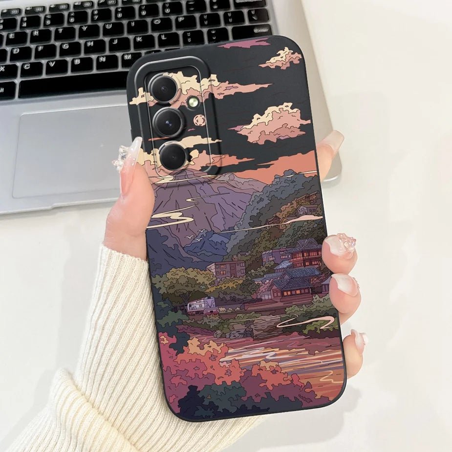 For Samsung Galaxy S24 FE Case SM - S721B Cute Fashion Cartoon Cover Soft TPU Phone Case For Samsung S24 FE S24FE Shell 6.7'' Bags - Chic Cart