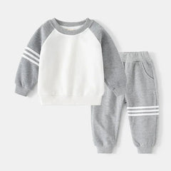 New Spring Autumn Children Clothes Set Color Patchwork Kids Boys Two - Piece Sets Children Boy Casual Tracksuit Outfits Tops Pants - Chic Cart